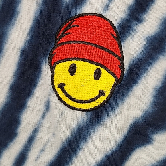 Eighty Eight Skater Street Blue Tie-Dye Size L Smiley Face Tee-shirt - Picture 5 of 7